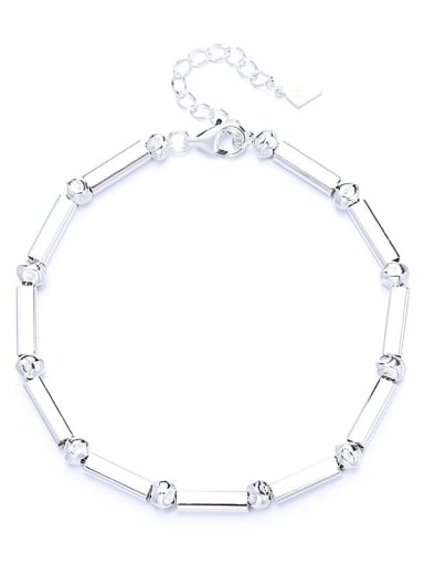497L Bracelet approximately 7.2g 925 Sterling Silver Trend Geometric  Bracelet and Necklace Set