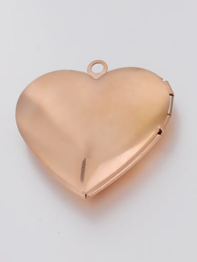 rose gold Stainless Steel Glossy Love Heart Open Photo Box Couple Pendant