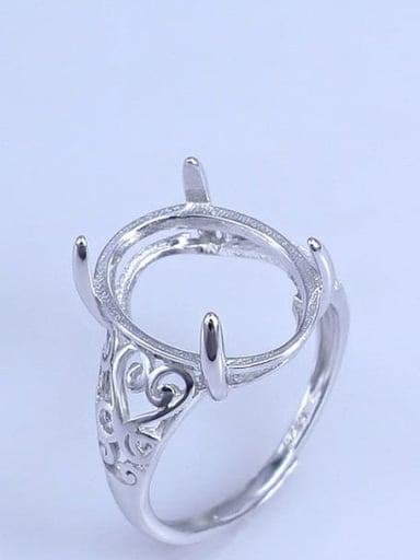 13*17mm 925 Sterling Silver 18K White Gold Plated Geometric Ring Setting Stone size: 8*10 11*13 10*14 12*15 13*17 15*20MM