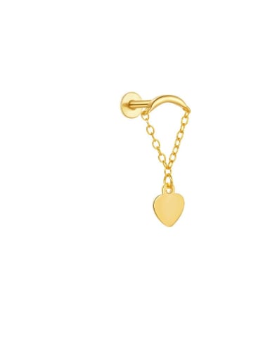 Single Gold 4 925 Sterling Silver Cubic Zirconia Heart Tassel Minimalist Single Earring