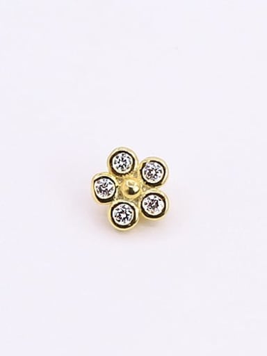 S925 sterling silver diamond-studded three-dimensional flower perforated spacer beads