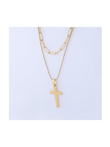 Stainless steel Cross Trend Multi Strand Necklace