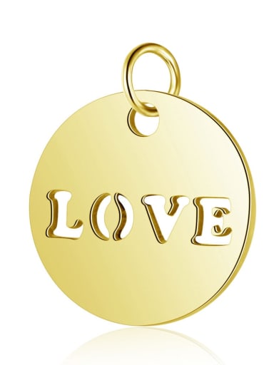 Stainless steel Message Round Charm Height : 12 mm , Width: 15 mm