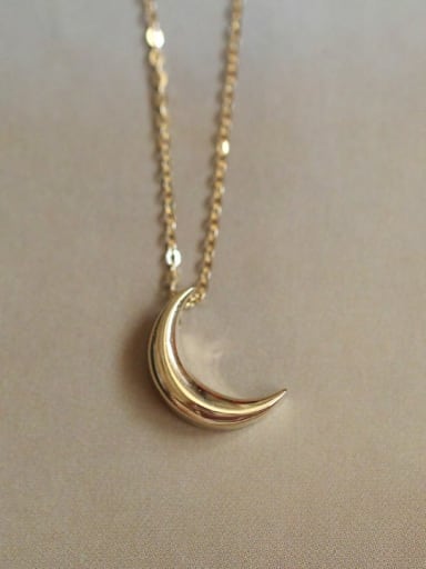 925 Sterling Silver Gold Moon Minimalist Necklace