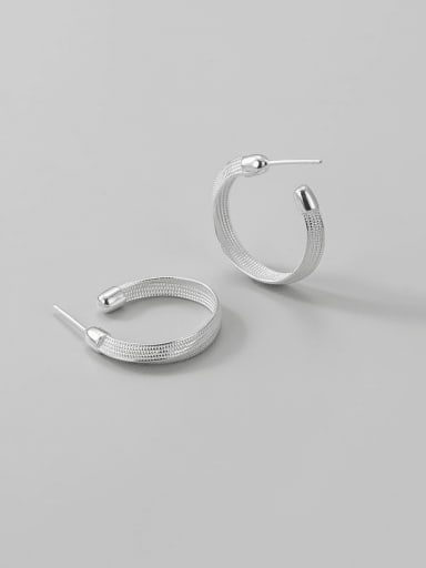 925 Sterling Silver Geometric Minimalist Stud Earring