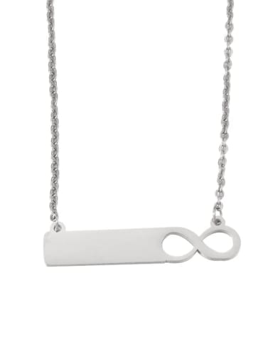 Steel color Stainless steel Number Minimalist Necklace