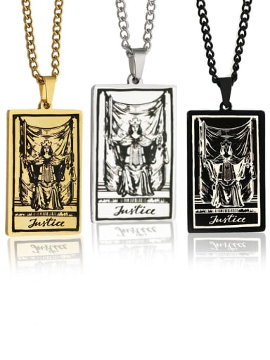 Justice's Tarot hip hop stainless steel titanium steel necklace