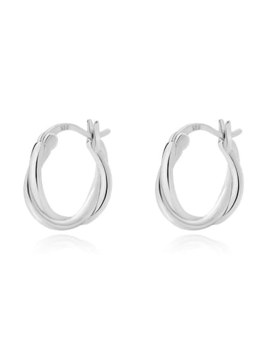 E1179 Platinum 925 Sterling Silver Geometric Minimalist Stud Earring