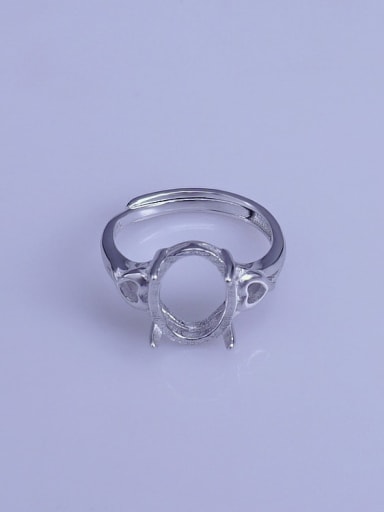custom 925 Sterling Silver 18K White Gold Plated Heart Ring Setting Stone size: 9*12mm