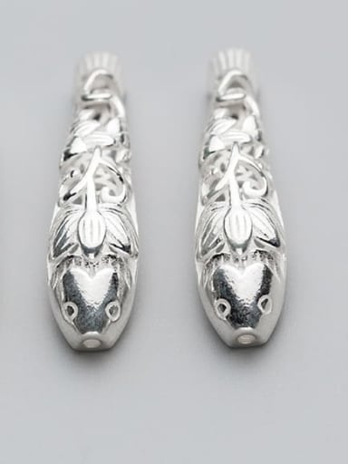 925 Sterling Silver Fish Charm Height : 43mm , Width: 10 mm
