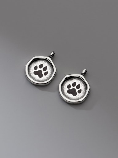925 Silver Distressed Hollow Bear's Paw Medal Pendant