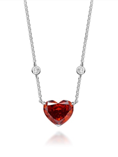 Padmase [P 0855] 925 Sterling Silver High Carbon Diamond Heart Luxury Necklace
