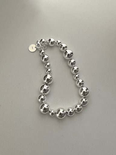 925 Sterling Silver Geometric Vintage Beaded Bracelet