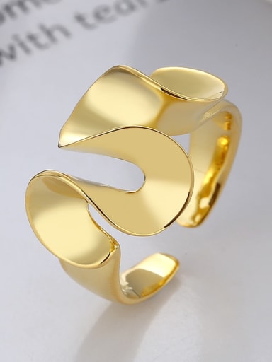 Df169 gold about 5.2g 925 Sterling Silver Geometric Trend Band Ring