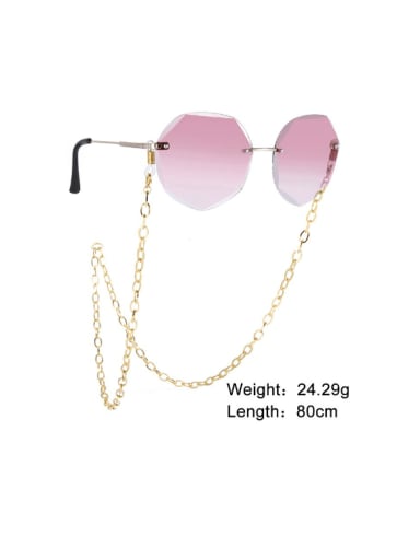 golden Stainless steel Minimalist Hollow Oval  Mask Chain Sunglass Chains