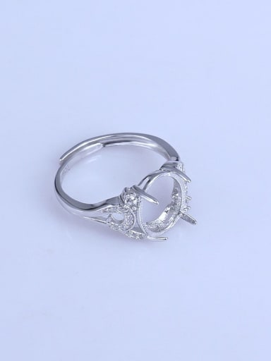 Platinum 925 Sterling Silver 18K White Gold Plated Geometric Ring Setting Stone size: 10*12mm