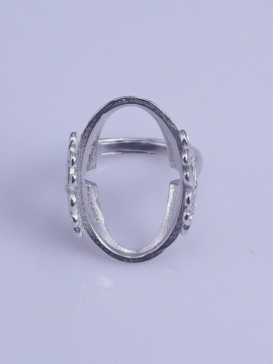 925 Sterling Silver 18K White Gold Plated Geometric Ring Setting Stone size: 15*25mm