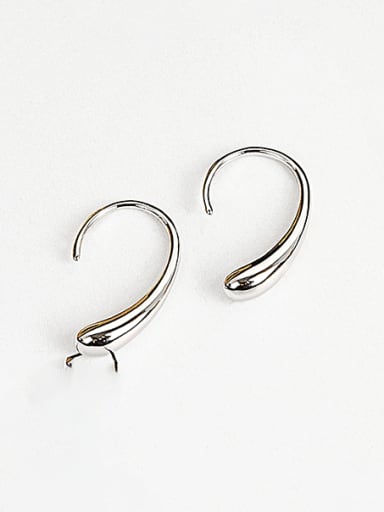 Platinum 925 Sterling Silver Water Drop Minimalist Hook Earring