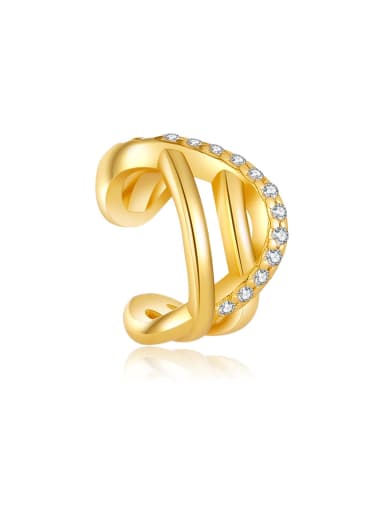 18K gold (single) 925 Sterling Silver Cubic Zirconia Geometric Trend Clip Earring