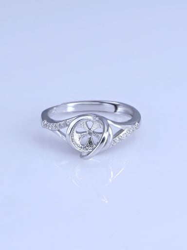 925 Sterling Silver 18K White Gold Plated Ball Ring Setting Stone diameter: 6mm