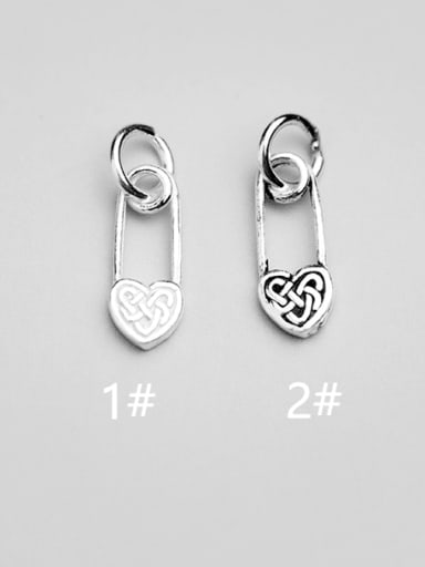 925 Sterling Silver Heart Charm Height : 14 mm , Width: 6 mm