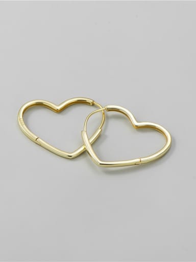 Golden color 925 Sterling Silver Heart Minimalist Huggie Earring