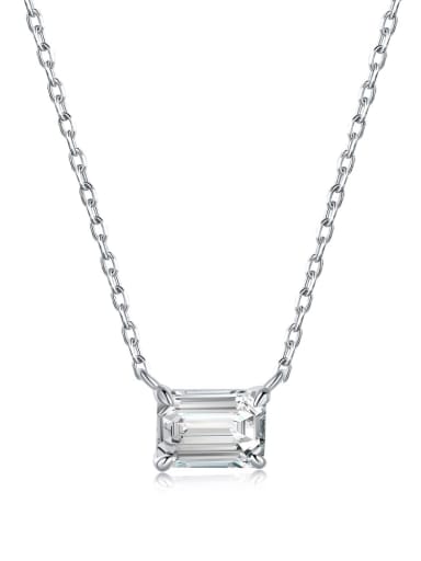 DY190374 S W WH 925 Sterling Silver Cubic Zirconia Geometric Minimalist Necklace