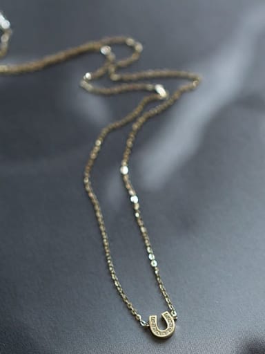 925 Sterling Silver Rhinestone Letter Dainty Necklace