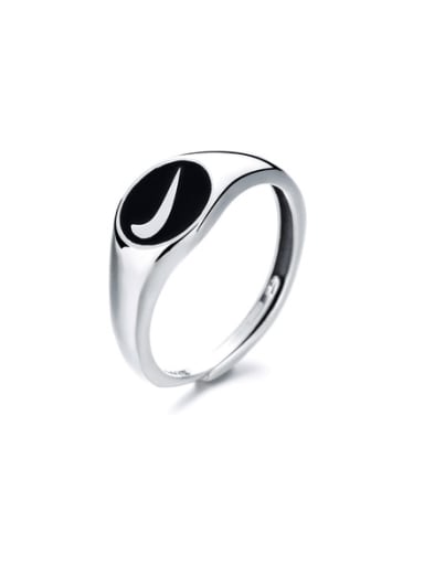 925 Sterling Silver Enamel Geometric Minimalist Ring