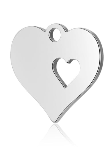 Stainless steel Heart Charm Height : 12.5 mm , Width: 12.5 mm