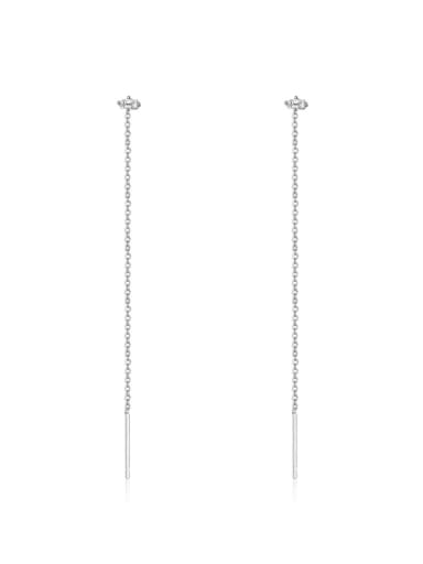 925 Sterling Silver Tassel Minimalist Threader Long Earring