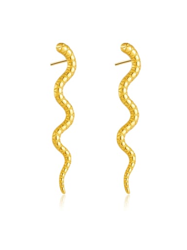 18K gold 925 Sterling Silver Snake Trend Stud Earring