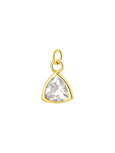 A3415 White Zirconium Pendant 925 Sterling Silver Cubic Zirconia Minimalist Triangle  Pendant