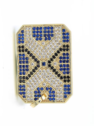 Copper Rectangular Micro Set Fancy Color Diamond Pendant