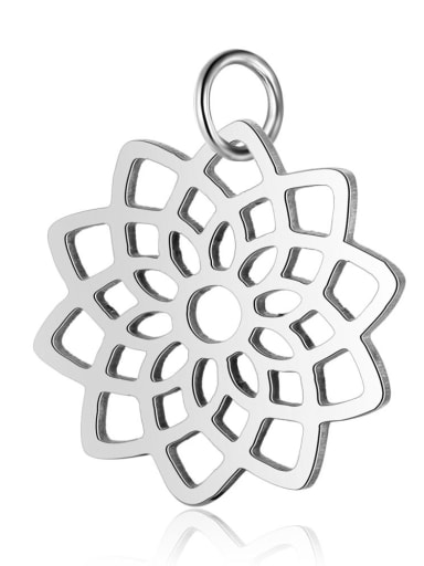 Stainless steel Flower Charm Height :16.5mm , Width: 19 mm