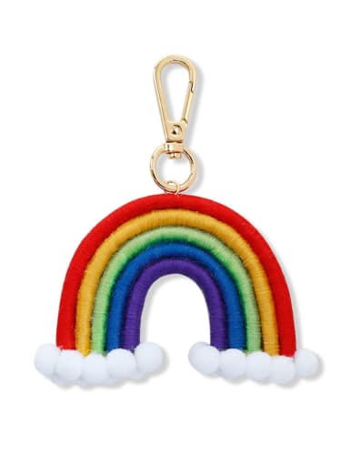 Red color k68209 Alloy Cotton Rope Rainbow Hand-Woven Bohemia Bag Pendant