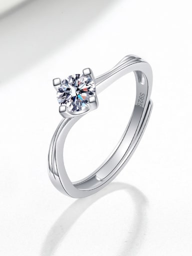 AAAAA  Cubic Zirconia 925 Sterling Silver Moissanite Geometric Dainty Band Ring