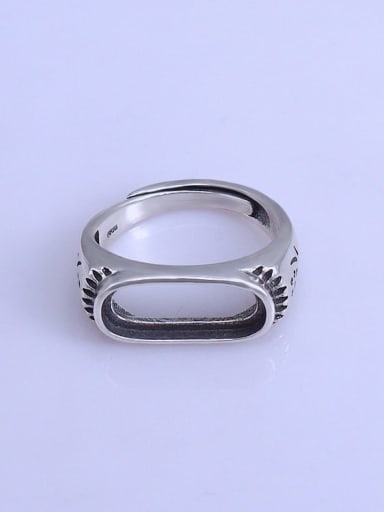 925 Sterling Silver Geometric Ring Setting Stone size: 6.5*16.5mm