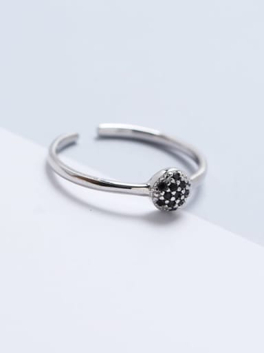 925 Sterling Silver Cubic Zirconia White Geometric Minimalist Band Ring