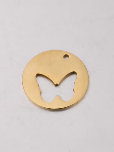 golden Stainless steel disc electroplating hollow butterfly single hole pendant accessories