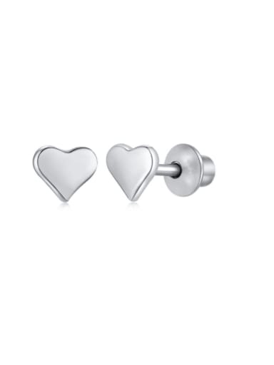 Love DY1D0203 925 Sterling Silver Cubic Zirconia Enamel Heart Cute Stud Earring