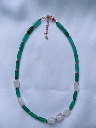 A necklace Titanium Steel Natural Stone Geometric Bohemia Handmade Beaded Bracelet