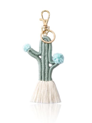 K68234 5 Alloy Cotton Cactus Cute Hand-Woven Key Chain/ Bag Pendant