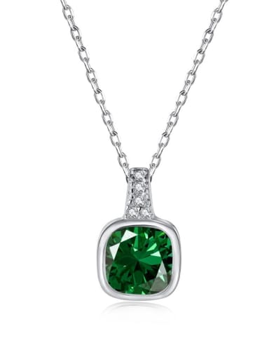 Green Diamond DY190341 S W GN 925 Sterling Silver Cubic Zirconia Geometric Minimalist Necklace