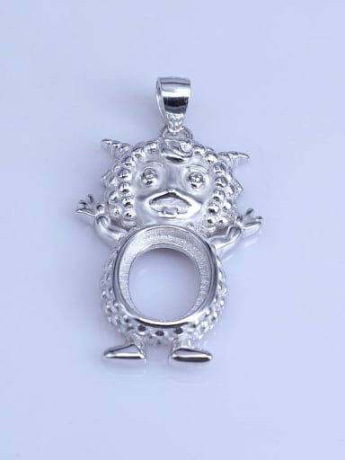 custom 925 Sterling Silver Rhodium Plated Zodiac Pendant Setting Stone size: 9*11mm