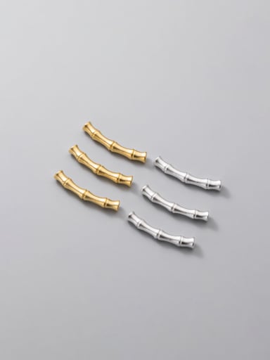 999 pure silver and gold bamboo tube 4mm elbow