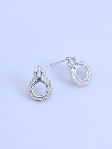 925 Sterling Silver Round Earring Setting Stone size: 6*6mm