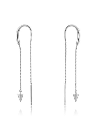 platinum 925 Sterling Silver Tassel Trend Threader Earring