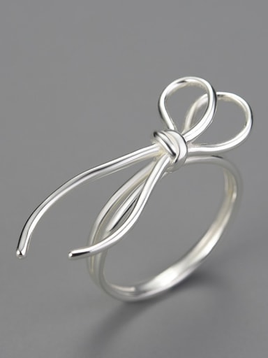 Lfjd0157b Silver 925 Sterling Silver Simple and niche design bow Artisan Band Ring