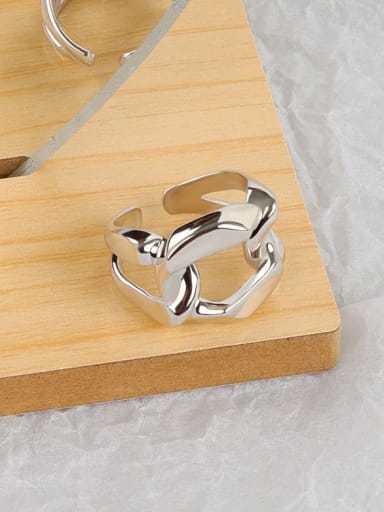 925 Sterling Silver Geometric Hip Hop Band Ring